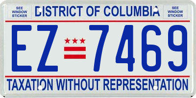 DC license plate EZ7469