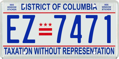 DC license plate EZ7471