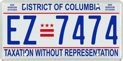 DC license plate EZ7474