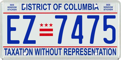 DC license plate EZ7475