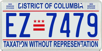 DC license plate EZ7479