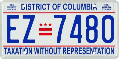 DC license plate EZ7480