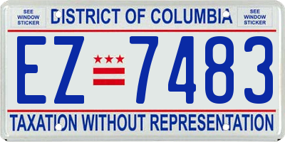 DC license plate EZ7483