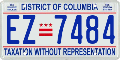 DC license plate EZ7484