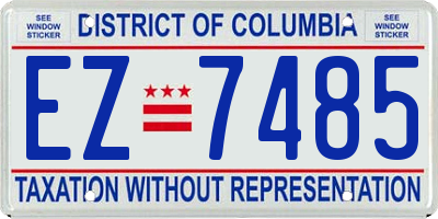 DC license plate EZ7485