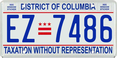 DC license plate EZ7486