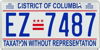 DC license plate EZ7487