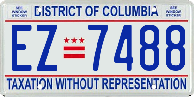 DC license plate EZ7488