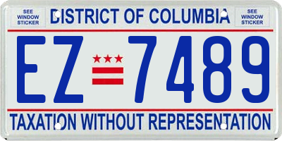 DC license plate EZ7489