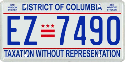 DC license plate EZ7490