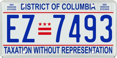 DC license plate EZ7493