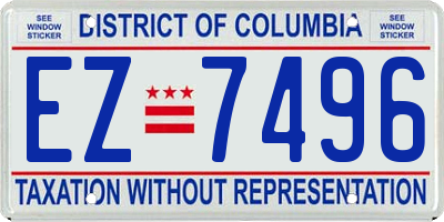 DC license plate EZ7496