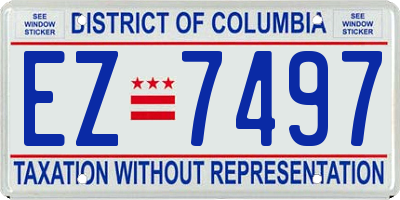 DC license plate EZ7497