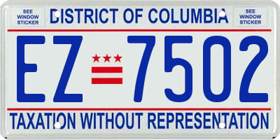 DC license plate EZ7502