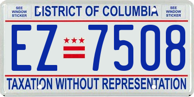 DC license plate EZ7508