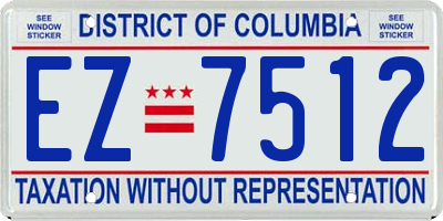 DC license plate EZ7512