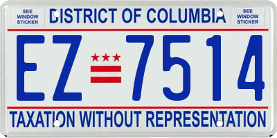 DC license plate EZ7514