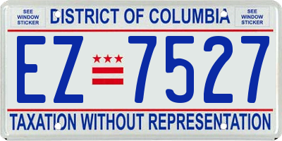 DC license plate EZ7527