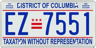 DC license plate EZ7551