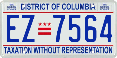 DC license plate EZ7564