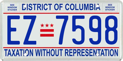 DC license plate EZ7598