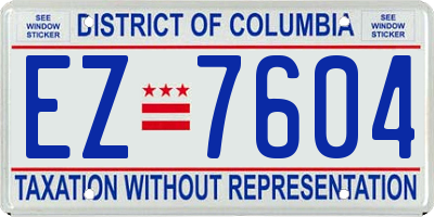 DC license plate EZ7604