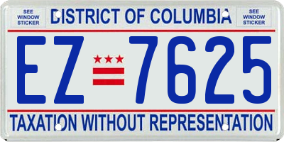 DC license plate EZ7625