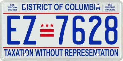 DC license plate EZ7628