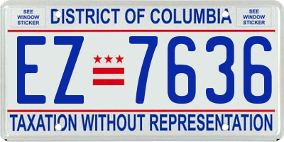 DC license plate EZ7636