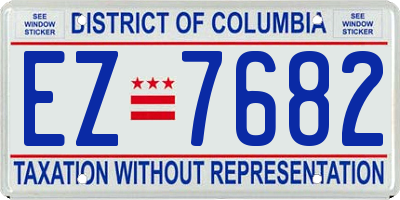 DC license plate EZ7682