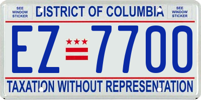 DC license plate EZ7700