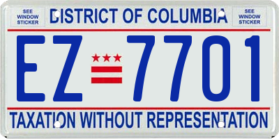 DC license plate EZ7701