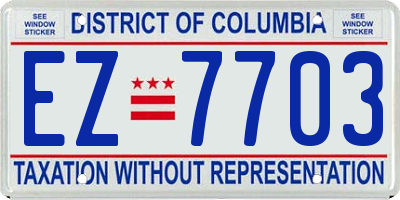 DC license plate EZ7703