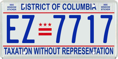 DC license plate EZ7717