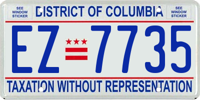 DC license plate EZ7735