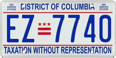 DC license plate EZ7740