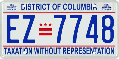 DC license plate EZ7748