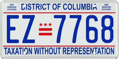 DC license plate EZ7768