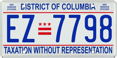 DC license plate EZ7798