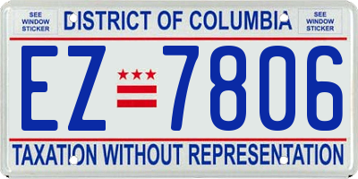 DC license plate EZ7806