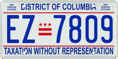 DC license plate EZ7809