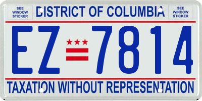 DC license plate EZ7814