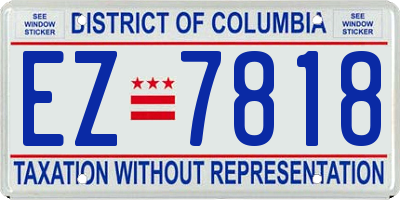 DC license plate EZ7818