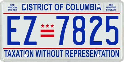 DC license plate EZ7825