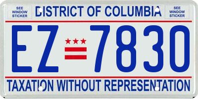 DC license plate EZ7830