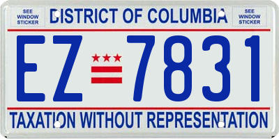 DC license plate EZ7831