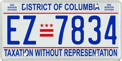 DC license plate EZ7834