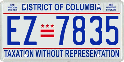 DC license plate EZ7835