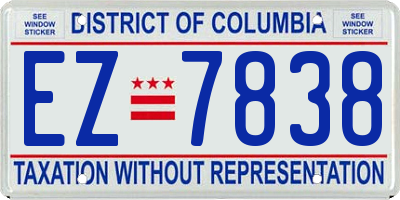 DC license plate EZ7838