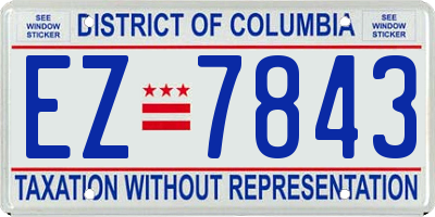 DC license plate EZ7843